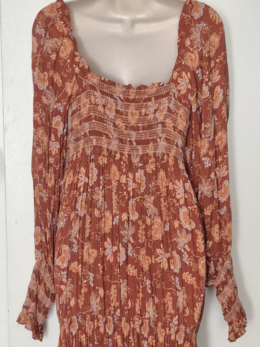 Free People Sweet Escape Maxi Dress Mocha Combo Size M - Picture 8 of 12